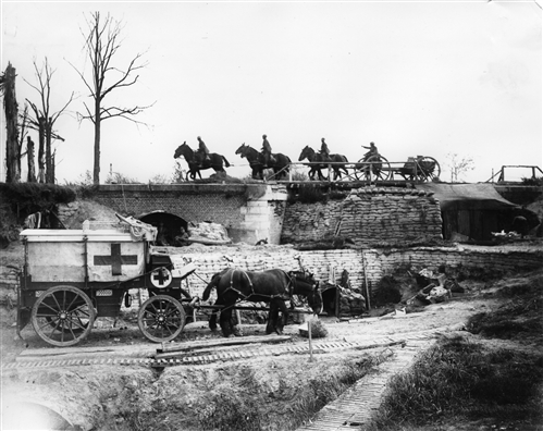 World War I. Battle of Menin road ridge, in front of Zillebeke. Field ...