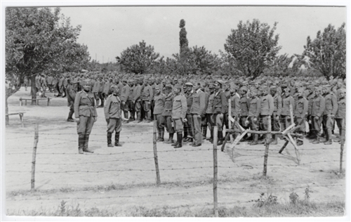 World War II. Grumellina-Lallio. Prisoners of war camp. Prisoners ...